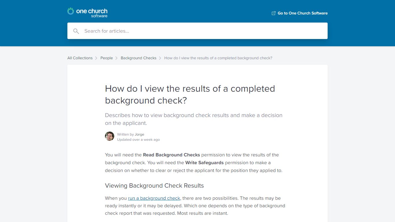 How do I view the results of a completed background check?